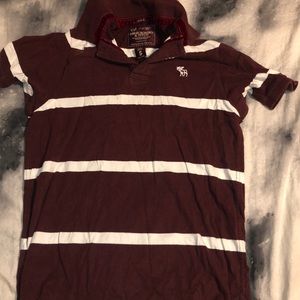 Maroon and white stripe muscle shirt